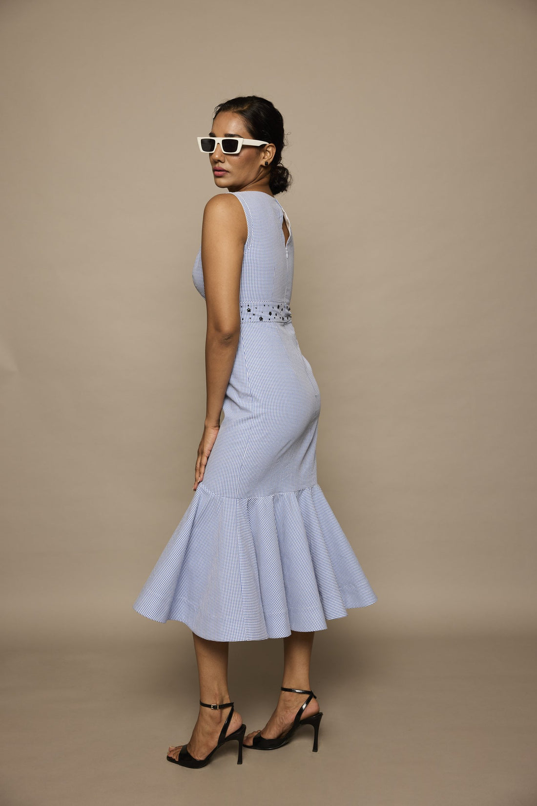 The Blue Ruffle Midi dress