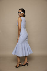 The Blue Ruffle Midi dress